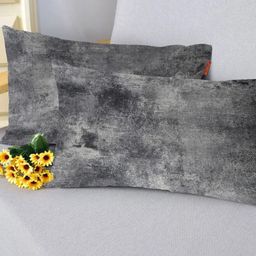 Blue Grass Grey & Black 2 Pieces Velvet Rectangle Cushion Covers-image-65