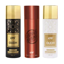 CFS Oudh Certified Original Set Of 3 Long Lasting Deodorant Body Spray- 200ML Each-30