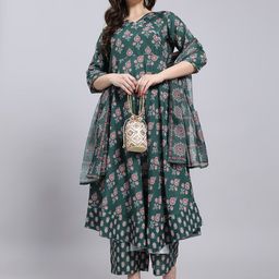 Anouk Rustic Women Floral Printed Angrakha Kurta with Palazzos & With Dupatta-picture-49