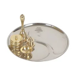 Amaya Decors Bronze Textured Pooja Thali-image-30