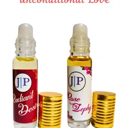 Jeval Set Of 2 Rose Zephyr & Radiant Desire Alcohol Free Attar - 6 ml Each image 4