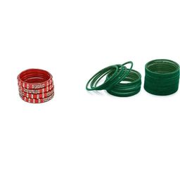 Somil Combo Glass Bangles For Women | Traditional Bangles Set | Daily, Festive & Party, Combo Of 2 Set, Red, Green-image-45