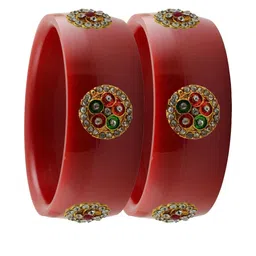 Vidhya Kangan Red Plastic Bangles-image-59