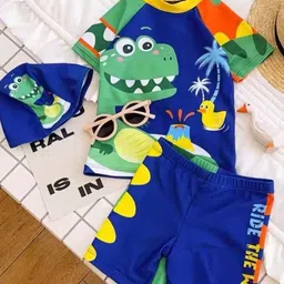 JMT Wear Boys Printed Swim Set With Cap image 4