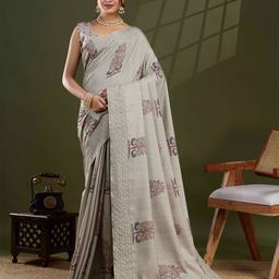 PBS PRINTS Kantha Work Pure Silk Banarasi Saree-picture-37