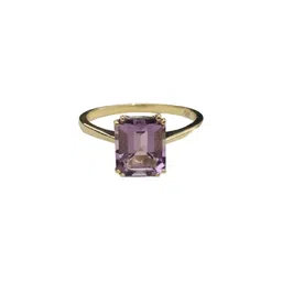 GenZcomplex Silver-Plated Brass Amethyst Finger Ring-50