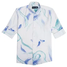 CAVIO Boys Comfort Abstract Printed Spread Collar Casual Shirt-image-94