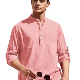 APEKTRA Men Solid Mandarin Collar Kurta-picture-54