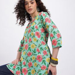 Anouk Rustic Floral Print Short Kurti-picture-6
