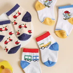 KICKS & CRAWL Pack Of 3 Printed Cotton Ankle-Length Socks-image-34
