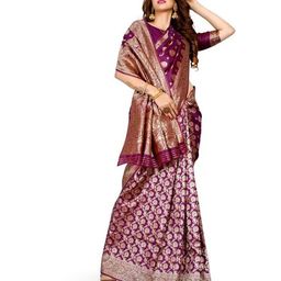Moda Rapido Woven Design Pure Silk Banarasi Saree-image-61