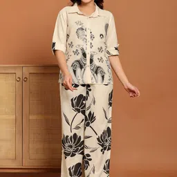 Haute and Humble Printed Pure Cotton Shirt Collar Top With Trousers Co-Ords-picture-36
