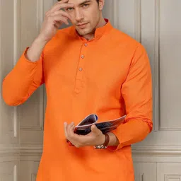 Anouk Men Keyhole Neck Thread Work Kurta-4