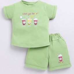 CERABI Girls Printed T-shirt with Shorts Set-image-89