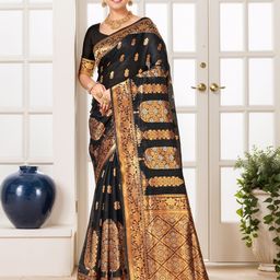 Anouk Ethnic Motifs Woven Design Zari Banarasi Saree-32