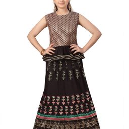 Sangria Girls Black Cotton Lehenga Choli-image-29