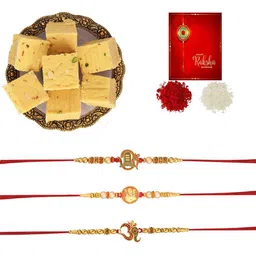 POORAK 6-Pcs Assorted Rakhi With Greeting Card Rakhi Celebration & Roli Chawal-47