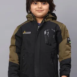 SKY HEIGHTS Boys Polyester Bomber with Patchwork Jacket-43