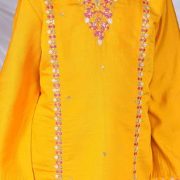 BAESD Girls Embroidered Regular Sequinned Kurti with Palazzos & With Dupatta image 2