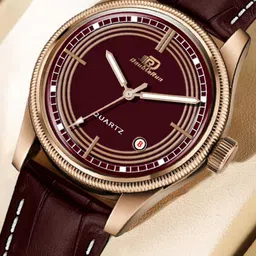 DOUBLERUN Men Dial & Leather Bracelet Style Straps Analogue Multi Function Watch H05N7004 image 3