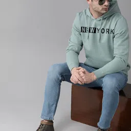 Mast & Harbour Men Printed Hooded Pullover Sweatshirt-picture-46