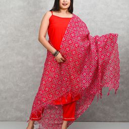 Apratim Ethnic Motifs Printed Tasselled Dupatta-5
