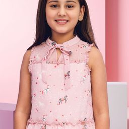 FOREVER FRIDAY Floral Print Tie-Up Neck Tiered Top-20