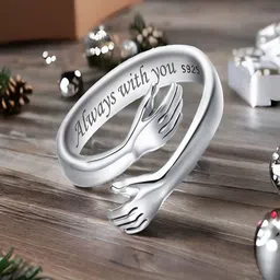 UNIVERSITY TRENDZ Silver-plated Hug Finger Ring-24