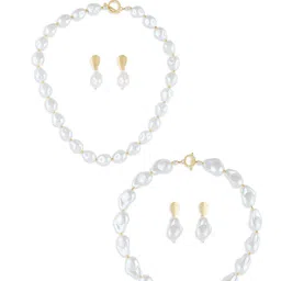 Zaveri Pearls Set Of 2 Gold-Plated Beaded Jewellery Set-26
