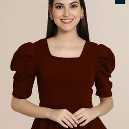Mast & Harbour Women Pack Of 2 Puff Sleeves Peplum Top-image-42