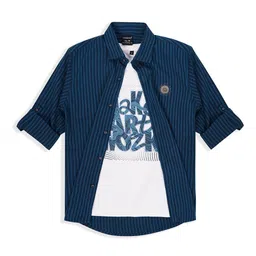 CHARCHIT Boys Comfort Opaque Striped Casual Shirt-image-87