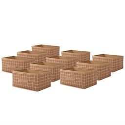Kuber Industries Beige 10 Pieces Printed Multi-Utility Organisers-57