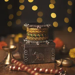 Taasha Craft Set Of 6 Ghungroo Beaded Bangles-picture-29