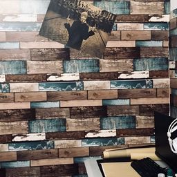 INDIAN ROYALS Brown & Blue Printed Waterproof Self Adhesive Wallpaper-picture-49