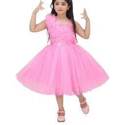 Zenat Pink Polyester Dresses-17