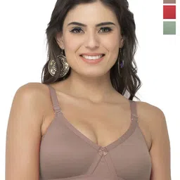 College Girl Cg1304 Pack Of 3 Cotton Full Coverage Lightly Padded Minimizer Bra-picture-38