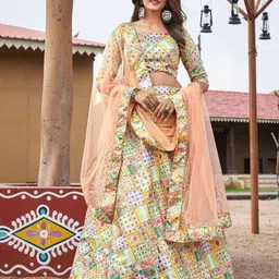 PAYAL CREATION Embroidered Unstitched Lehenga & Semi-Stitched Blouse With Dupatta-picture-26