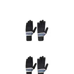LOOM LEGACY Men Pack of 2 Striped Acrylic Winter Gloves-image-79