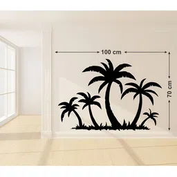 LANSTICK Black Splash-Proof Eco-Friendly Coconut Tree Wallpaper-13