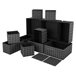 Kuber Industries Black Set of 6 Reusable Drawer Organiser Organisers image 4