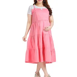 EASY MOM Maternity Fit & Flare Midi Dress-picture-0