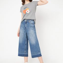 Mast & Harbour Grey Graphic Printed Pure Cotton T-shirt-image-79