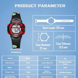 V2A Kids Printed Dial & Bracelet Style Digital Multi-Function Watch DK8206-Planets-Black image 2