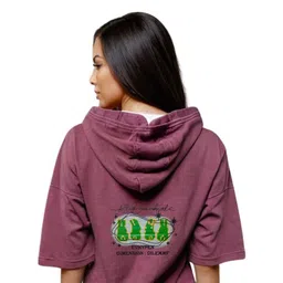 Looks United Women Printed Hooded T-shirt-image-99