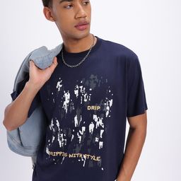 glitchez Comfy Drip Printed Oversized T-shirt-image-7