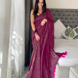 Anouk Striped Pure Cotton Saree-picture-20