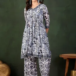 Sangria Printed Kurta With Palazzo-picture-0