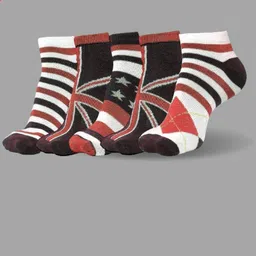 MJE Men Pack Of 5 Patterned Cotton Ankle Length Socks-image-54