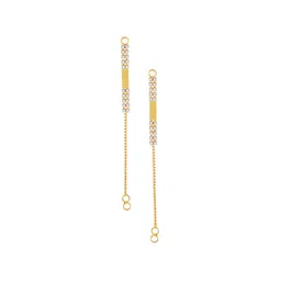 DIVASTRI Gold-Plated Artificial Stones Studded Contemporary Shaped Kanoti Ear Chains-image-99