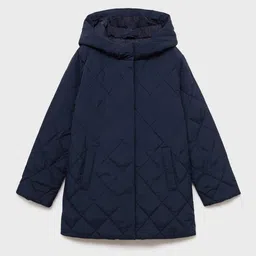 Mango Kids Girls Water Resistant Hooded Longline Puffer Jacket-picture-16